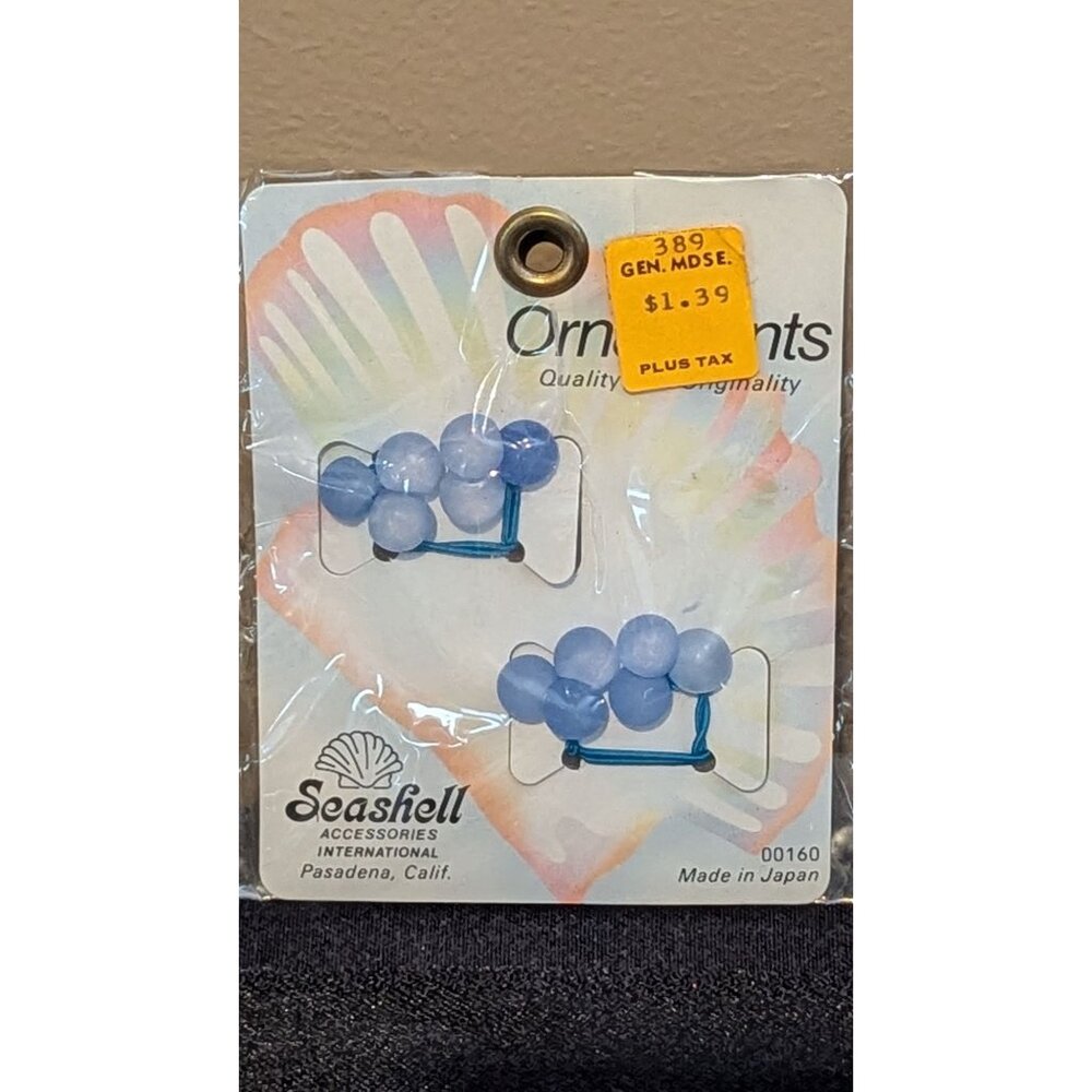 Vintage Seashell Accessories Blue Bead Hair Ornaments Elastics